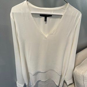 White House Black Market - White tiered tunic blouse - Womens size small